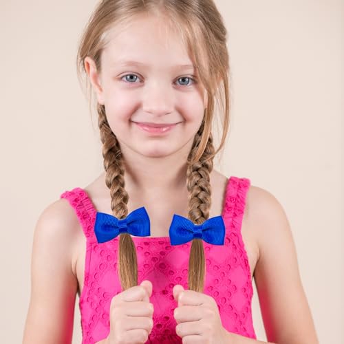 Bliceon 20 Pcs Blue Hair Accessories Set, Girls' Bobbles, Bows, School Bands, Blue Ribbon Headbands, Clips, Elastic Hairbands - Image 3