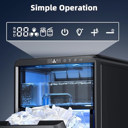 Image of Antarctic Star Countertop Crescent Ice Maker, Slow-Melting Ice Cubes | 27 Lbs /24H Output, 16 Cubes in 15 Mins, One-Touch Self-Cleaning & 24H Timer, Ideal for Kitchen, Office, RV & Parties