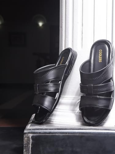 Image of Liberty Healers Black & Brown Ethnic Thong Slippers for Men