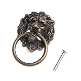 Cabinet Knobs Pulls Lion Head Ring Pulls Handle, Antique Bronze Ring Pull Handles L 2.6″ x W 1.6″,Screws