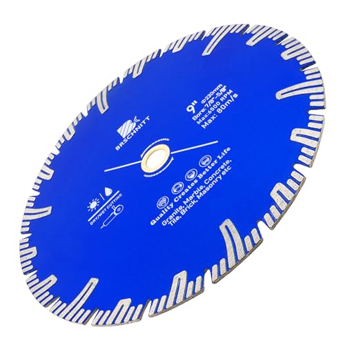 Diamond Turbo Cutting Blade 9",BRSCHNITT Diamond Saw Blade for Granite,Marble,Concrete,Porcelain Tile,Ceramic Tile,Masonry