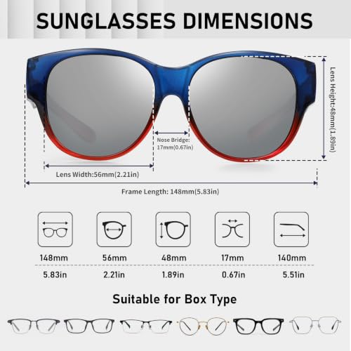 Image of HAOLOTA Fit Over Glasses Sunglasses for Women Polarized