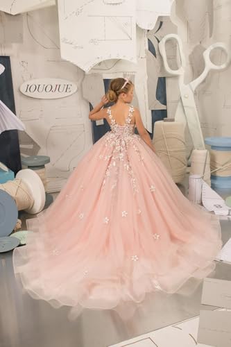 Flower Girl Dress Lace Appliques - First Communion Dress Tulle Ball Gown for Girls3