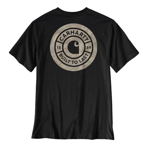 Carhartt Men's Irvine Relaxed Camo Rivet T-Shirt, Black, X-Large