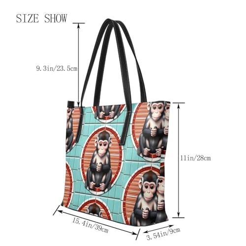 The silent monkey Stylish Waterproof Handbag for Women - Lightweight Travel Tote with Double-Sided Digital Print, Large Capacity2