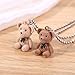 ANZWTLOYY Y2k Bear Necklace Cute Plush Teddy Necklaces BFF Friendship Matching Couple Necklaces set Christmas Valentine's Day Gifts 2PCS