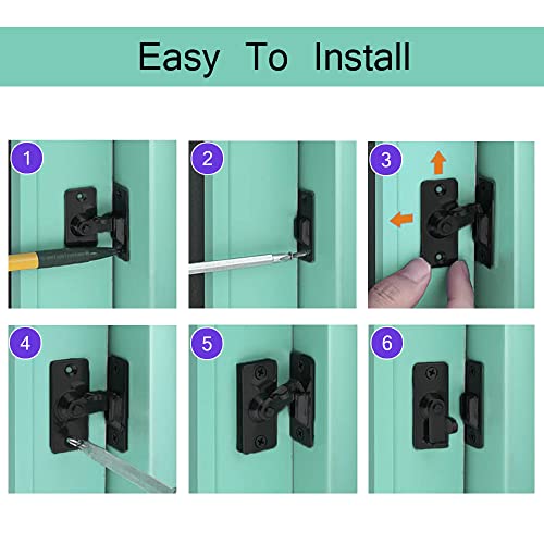 Mini Size 90 Degree Door Latch Sliding Screen Door Latch Barn Door Lock Hasp Latch Clasp Lock Pocket Door Locks And Latches #TOP4