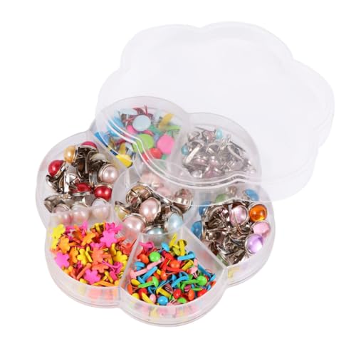 HOMSFOU Press Nails Matte Decoracion De 6-12mm Two Prong Mini Brads Handmade DIY Craft Brads