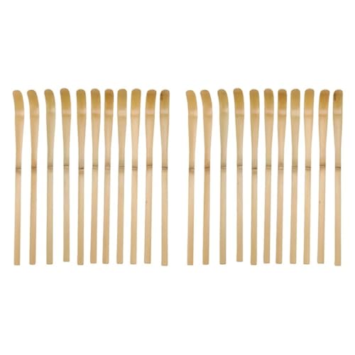 ECYC 20 Pcs Natural Bamboo Matcha Scoops, Japanese Matcha Tea Scoop Bamboo Chashaku Green Tea Spoon for Tea Coffee Powder Spices Condiments