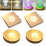 Colore dell'illumInazione: Questa base di visualizzazione a led in legno ha luci colorate, puoi controllarlo in un modo molto comodo per illuminare qualsiasi oggetto trasparente con risultati spettacolari!