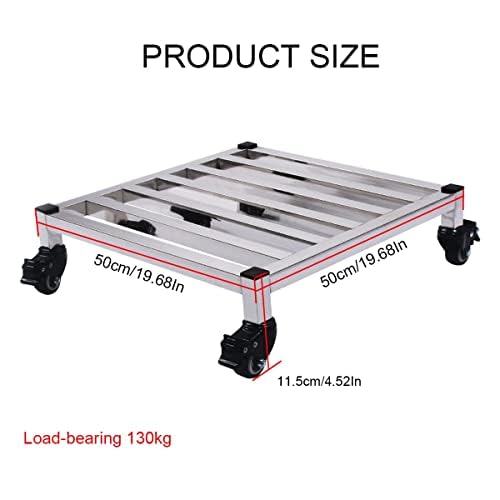 Portavaso in acciaio inox con ruote bloccabili, resistente alla ruggine, per interni ed esterni (45 cm)