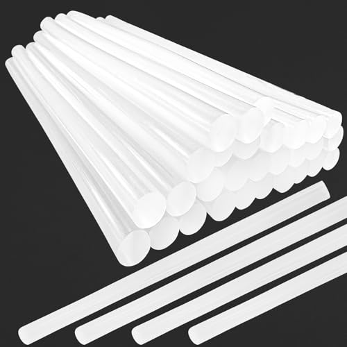 Xpieoyrm 30 Piezas Barras de pegamento Caliente, Barras de Pegamento Caliente 11x390mm Adhesivo Transparente, barras de pegamento para pistola de pegamento termofusible, para Sellado y Fijación