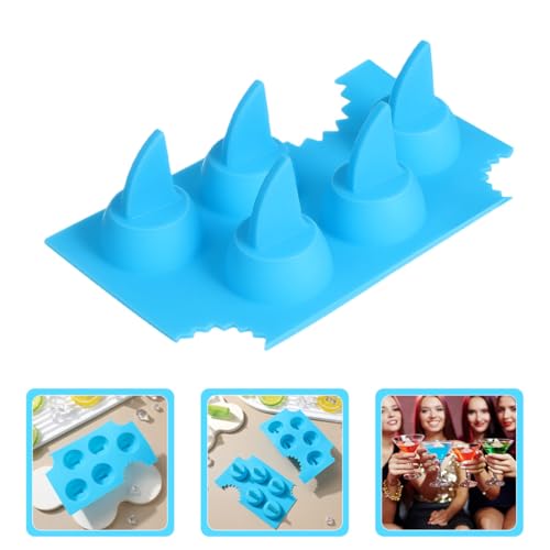 Moldes de hielo de silicona forma aleta de tiburón 3 pcs miniatura 7