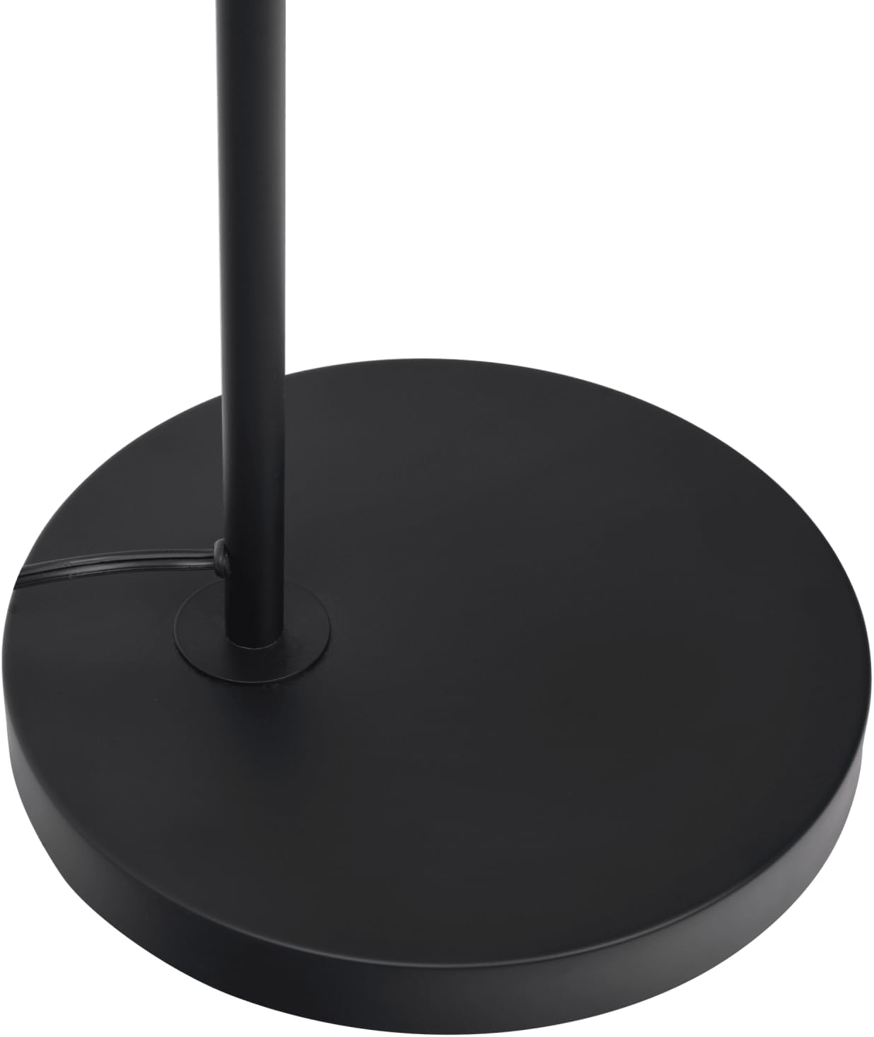 Black Floor Lamp with Rotary Switch Wood Table Metal Base