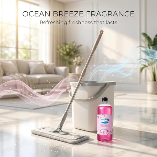 Image of Floor Cleaner Liquid | Disinfectant Surface Cleaner with Ocean Breeze Fragrance | Removes Dirt & Grease | Fast-Dry, No Stickiness & Extra Shine Formula | Suitable for Kitchen Floors (2700 ML)
