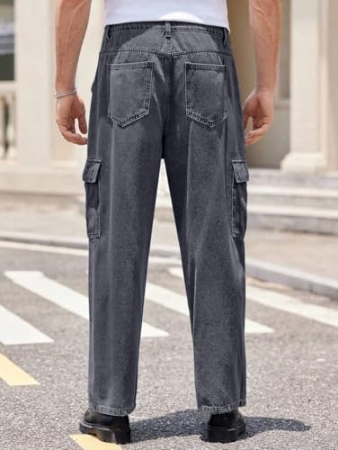 Image of TAGAS Men Loose Fit Men's Flip Pocket Cargo Pant|Man Stylish Cotton Loose Fit Denim Jeans || Multi-Pocket Styling || Perfect for Casual Fashion || Comfortable Classic Men's Outerwear (MDJ-33)