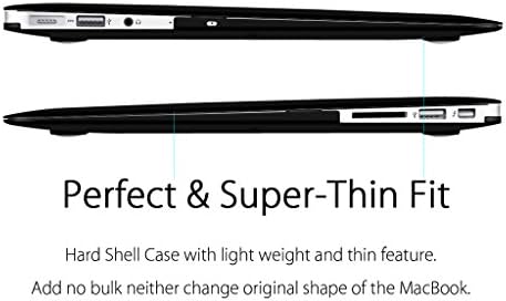 UESWILL Smooth Touch Matte Hard Shell Case Cover Compatible with 2010-2017 MacBook Air 13 inch (Model A1466/A1369), Black