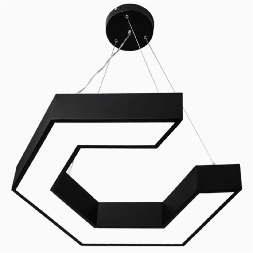 CWVYKNP Creative Geometry Irregular Pendant Light Unique Commercial Use Office Pendant Chandelier Daylight Bright LED Industrial Black Pendant Lamp for Dinning Room Corridor Bar Counter