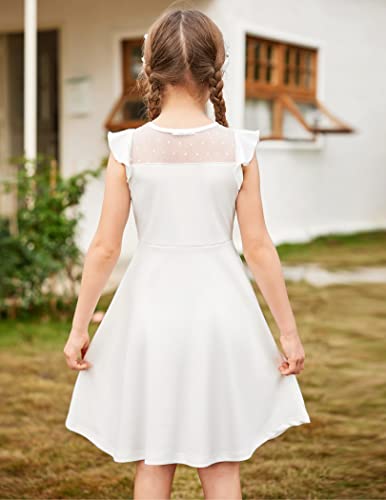 Arshiner BLS006121_W_160 Girls Dress Summer Ruffle Sleeve Mesh A Line Casual Party Dresses thumb #6