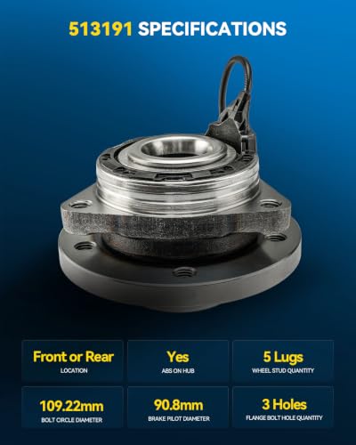 Image of PHILTOP 513191 x2 Front /Rear Wheel Bearing Hub Assembly for Saab 9-3, 9-3X