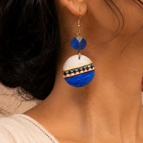 Image of Handcrafted Artistic & Tribal Earrings Collection for Women - Bohemian, Floral, Wooden & Ethnic Statement and Stud Designs