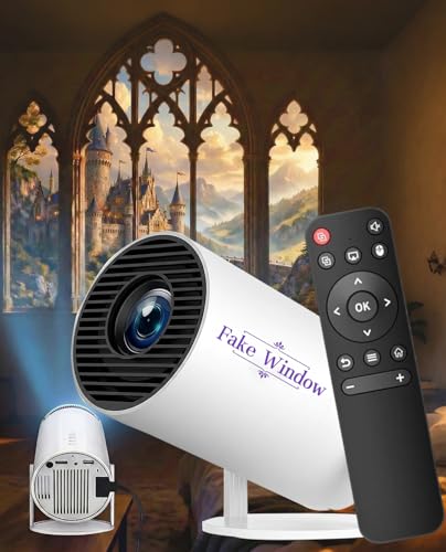 Fake Window Projector for Reading 4k Window Scene Pre-Installed App for Instant Fantasy Ambience Scenes 210 Rotation & Built-In Speaker 15 Auto Correction 100 Screen from 2m