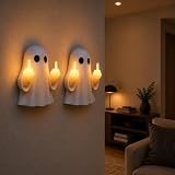 Ghost Middle Finger Light Funny Halloween Ghost Figurine LED Glow Light