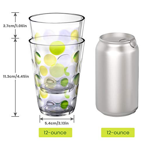 Plastic Water Tumblers, 12ounce Acrylic BreakResistant Drinking