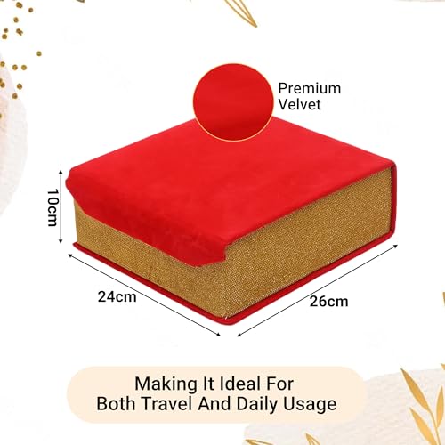 Image of Kuber Industries Jewelry Bangle Box | Jewellery Case Organizer (3 Rod) Bangles Box for Women | Velvet Jewelry Box | Storage Organizer | Watch Organizer With Magnetic Buckles | Red