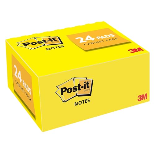 Image of Post-It Notes Value Pack - 1.5 inch x 2 inch, Pack of 24, Canary Yellow