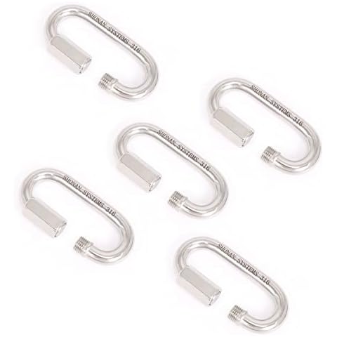 SHONAN 2.3 Inch Chain Quick Links, 5 Pcs Marine Grade Quick Link Connector, Stainless Steel 316 Corrosion Resistant Chain Connector, 880 Lbs Capacity Cover