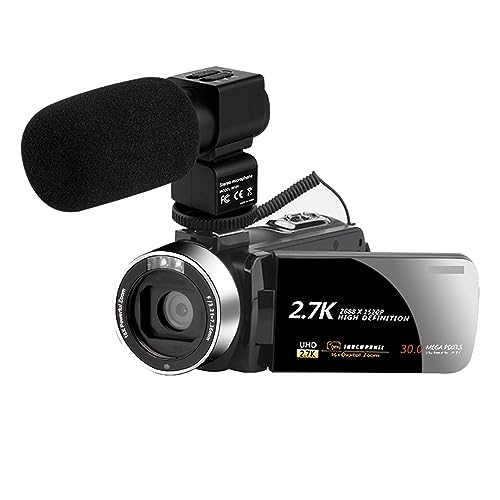 Videocámara Portátil con Zoom 16X For Uso Doméstico, Grabadora De Vídeo Digital Vlog 1080P, Cámaras For Exteriores For Cámara Web Fotografía Toma Nítida Suave(32G SD Card,2)