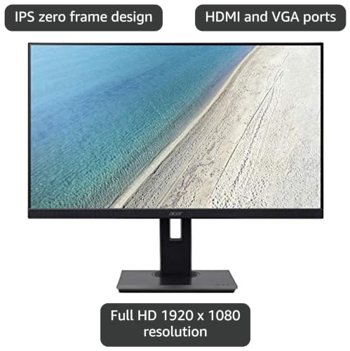 Image of acer B227Q bmiprzx 21.5 inch Full HD (1920 x 1080) IPS Zero Frame Monitor (Display, HDMI, VGA & 4 x USB 3.0 Ports)