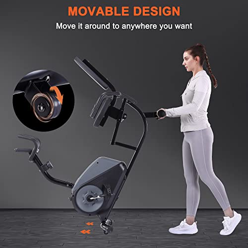 ECHANFIT Recumbent Exercise Bike with Bluetooth Connectivity and 8