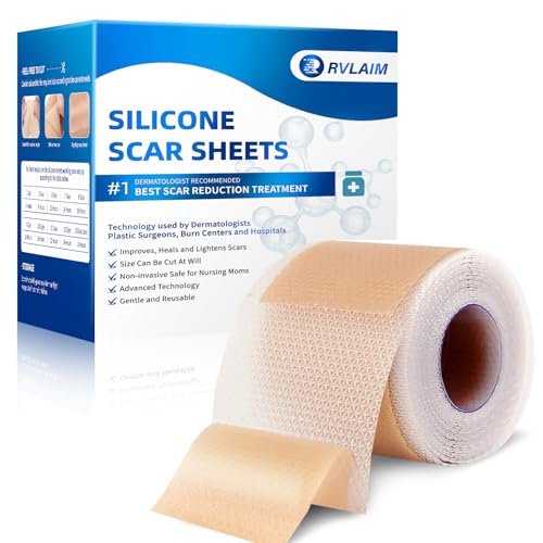 Image of Silicone Scar Sheets, Silicone Scar Tape(1.6 inch x 120 inch Roll 3M), Silicone Scar Sheets for Surgical Scars, Keloid Bump Removal, Stretch Marks Removal, C-Section, Burn et