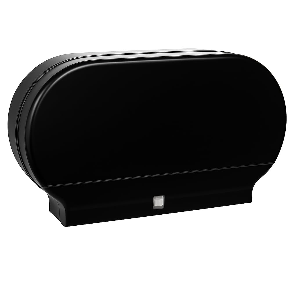 Commercial Double Roll Jumbo Toilet Paper Dispenser, Black, 20.5W x 11.5H inches, Surface Mount, ADA Compliant