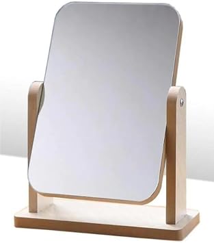 Rotatable Luxury Wooden Adjustable Table, Makeup, Hand Mirror Large Size 18 Cm