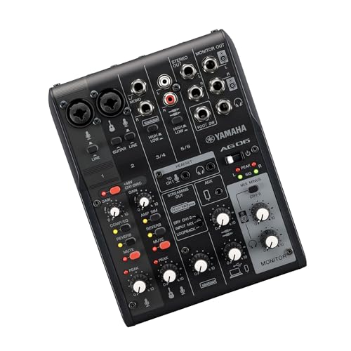 Image of Yamaha AG06MK2 Black 6-Channel Live Streaming Loopback Mixer /USB Interface with Steinberg Software Suite