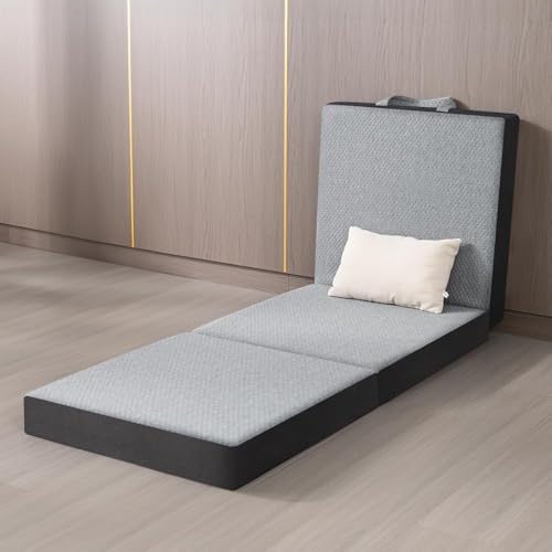 Image of Tri Folding Memory Foam Mattress | Soft & Medium Firm | Foldable Mattress | Guest Bed | Camping Bed | Grey (Single 36x72x6 Inch)