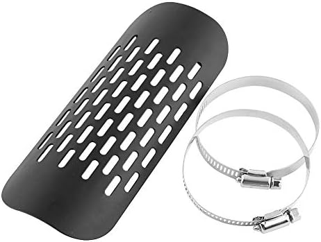 Universal Metal Exhaust Heat Shield Automotive, Motorcycle Motorbike Exhaust Muffler Pipe Heat Shield Heat Insulation Cover Heel Guard Silencer Heat Protection(Black)