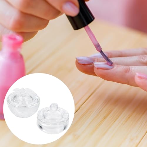 6 recipientes de cristal para uñas con tapa miniatura 7