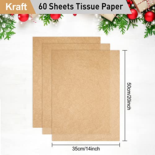 Image of NEBURORA 60 Sheets Kraft Tissue Paper Set Brown Gift Wrap Paper(Kraft) | 14 X 20 Inch, Beige Wrapping Paper for Gift Packaging Filler, DIY Art Crafts, Birthday, Holiday, Wedding Wrapping