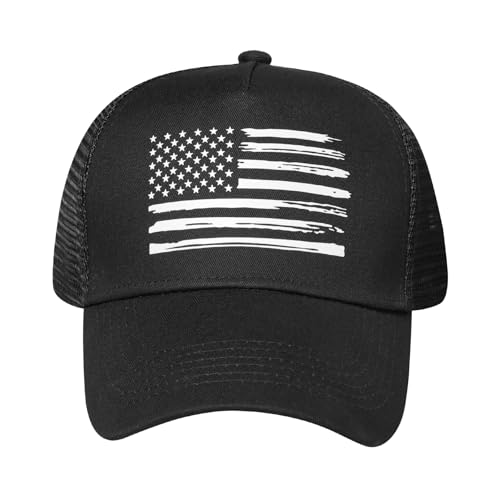 Image of VIONLAN Baseball Cap American Flag Trucker Hat for Men Women 3D Embossed Logo Adjustable Outdoor Mesh Snapback Hat