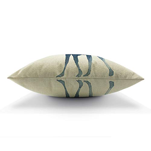 Aoyego PILLOW-RCTNG-A114 Moose Throw Pillow Cover 12X20 Inch Cute Christmas Animal Moose With Big Horns Winter Snow Rectangle Pillow Cases Home Decorative Cotton Linen Cushion Cover For Bed Sofa Blue White thumb #4