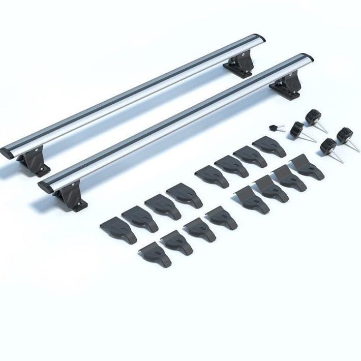 Barres de toit en alliage d'aluminium 1.3m gris argent pour rails de SUV et voitures