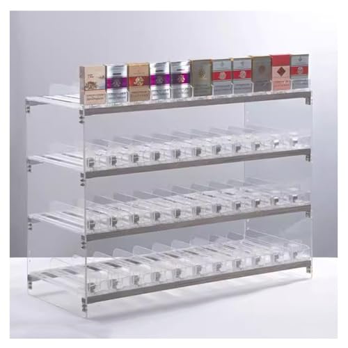 Présentoir à cigarettes de supermarché avec poussoir automatique en acrylique transparent
