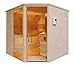 Produktbild SAUNELLA Sauna + Infrarotkabine + Verdampfer | Infrarotsauna Bausatz Heimsauna Maße: 206 x 206 x 204 cm | Saunaofen Komplett Sauna Zubehör Ecksauna Eckeinstieg Massivholz | ext. Steuerung 3,4 kW