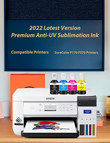 4X140Ml T49M Autofill Sublimation Ink For Epson Surecolor F170 F570 Dye-Sublimation Printer（T49M1 T49M2 T49M3 T49M4 4 Pack） #TOP3