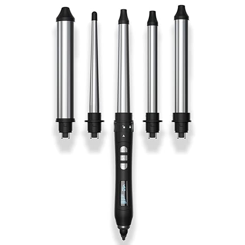 amika The Chameleon - Kit de rizador intercambiable de 5 barriles, negro, 16 onzas