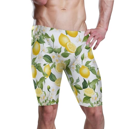 UMIRIKO Lemon Flowers Men's Swim Jammers Swimsuit M B0401761